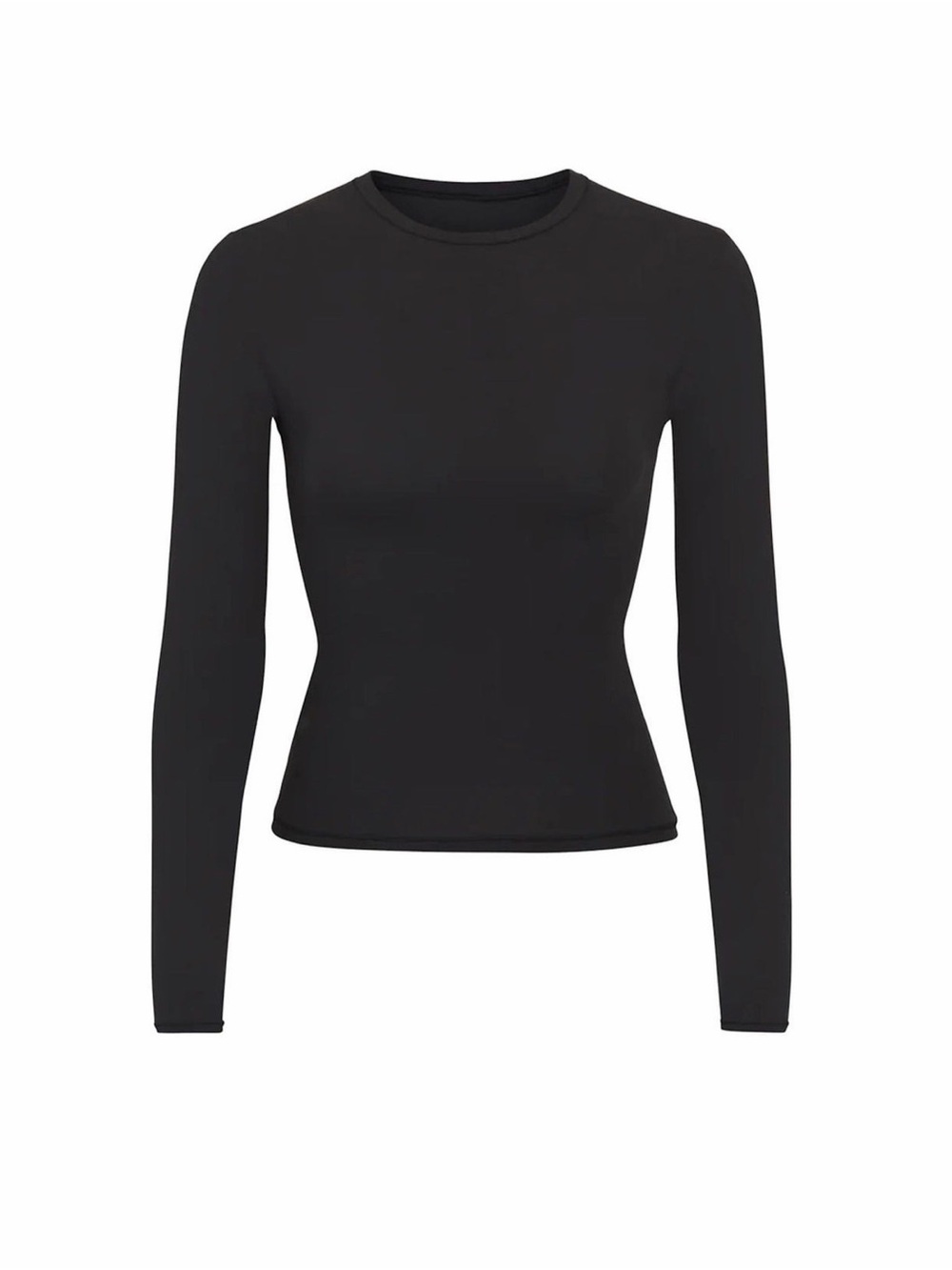 SKIMS Fits Everybody Black Long Sleeve Crewneck Top, Size Large - Picture 2 of 7